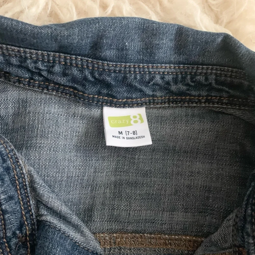 Crazy 8 | Long Sleeve Button Down Shirt Top Denim Blue Chambray M - Picture 9 of 10